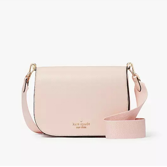 Kate Spade Madison Saffiano Leather Saddle Bag Conch Pink
